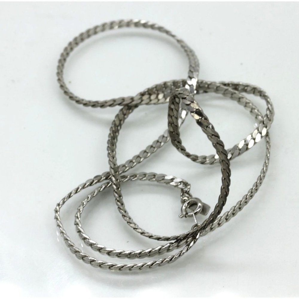 CCI Caret Creation Inc, fine quality silver tone serpentine chain necklace 23"